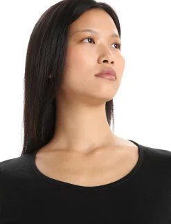 T-Shirts & Baselayers-Icebreaker Womens 200 Oasis LS Scoop Tee - Black