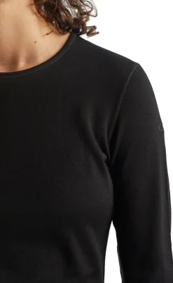 T-Shirts & Baselayers-Icebreaker Womens 260 Tech Long Sleeved Crewe Top - Black