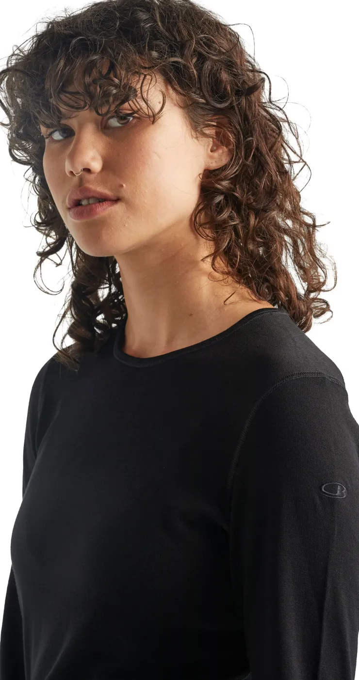 T-Shirts & Baselayers-Icebreaker Womens 260 Tech Long Sleeved Crewe Top - Black