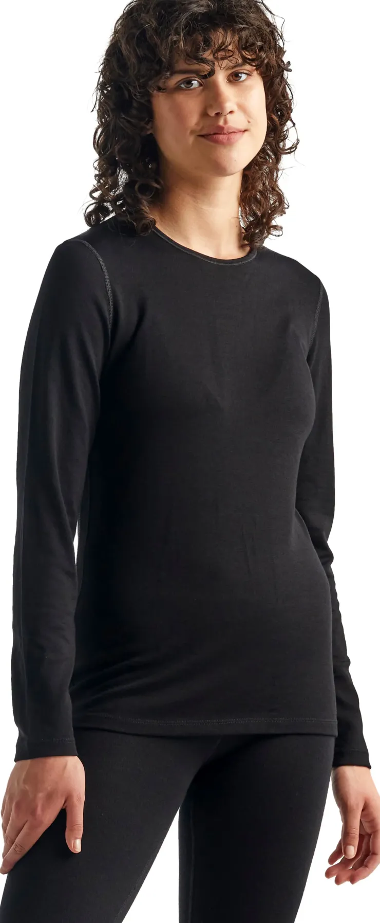T-Shirts & Baselayers-Icebreaker Womens 260 Tech Long Sleeved Crewe Top - Black
