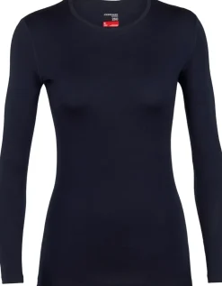 T-Shirts & Baselayers-Icebreaker Womens 260 Tech LS Crewe - Midnight Navy