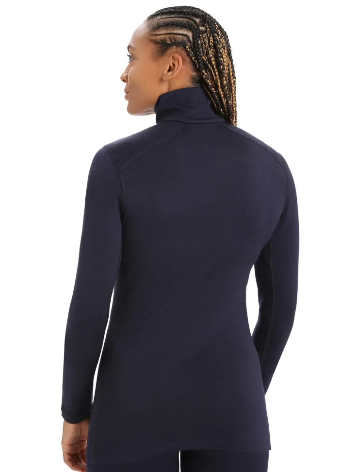 T-Shirts & Baselayers-Icebreaker Womens 260 Tech LS Half Zip Top - Midnight Navy