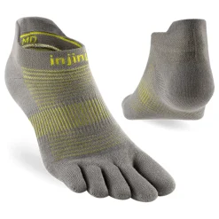 Socks|Socks-Injinji Mens Run Lightweight No Show Toe Socks - Neon Silver