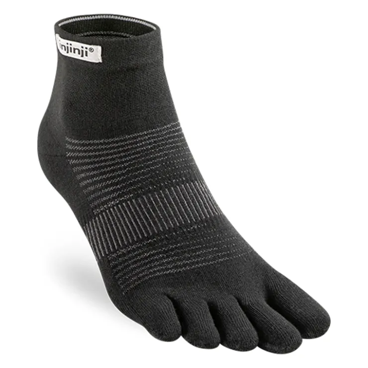 Socks|Socks-Injinji Unisex Run Lightweight Mini Crew Toe Socks - Black