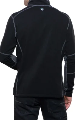 Fleece & Mid Layer-Kuhl Mens Revel 1/4 Zip Fleece - Black-Steel