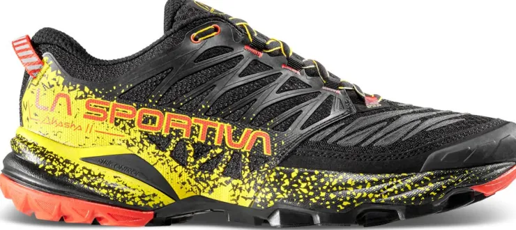 Hiking Shoes & Boots|Running Shoes-La Sportiva Mens Akasha II Running Shoe - Black-Yellow