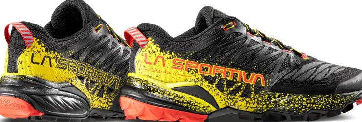 Hiking Shoes & Boots|Running Shoes-La Sportiva Mens Akasha II Running Shoe - Black-Yellow