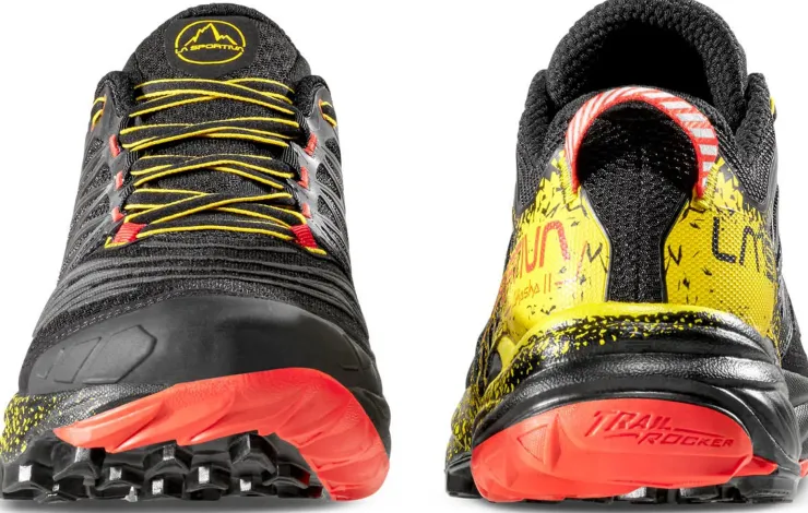 Hiking Shoes & Boots|Running Shoes-La Sportiva Mens Akasha II Running Shoe - Black-Yellow