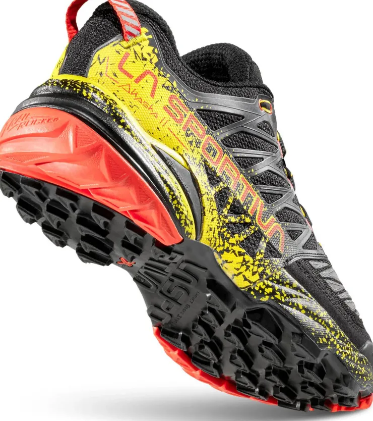 Hiking Shoes & Boots|Running Shoes-La Sportiva Mens Akasha II Running Shoe - Black-Yellow