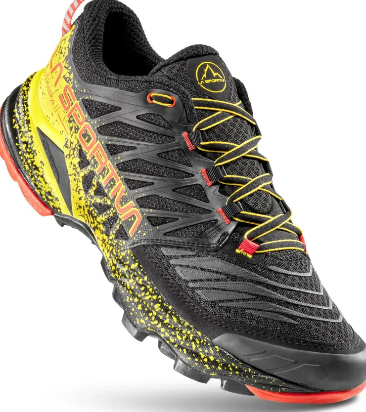 Hiking Shoes & Boots|Running Shoes-La Sportiva Mens Akasha II Running Shoe - Black-Yellow