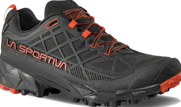 Hiking Shoes & Boots|Walking Shoes-La Sportiva Mens Akyra II GTX Shoes - Black-Cherry Tomato