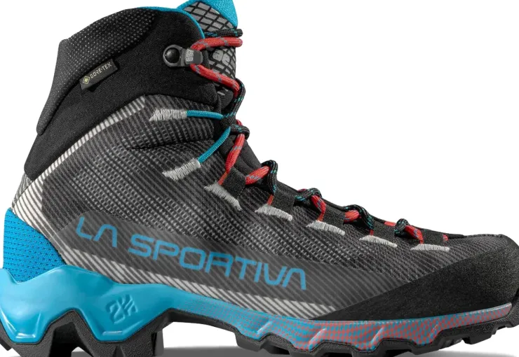 Hiking Shoes & Boots|Hiking Boots-La Sportiva Womens Aequilibrium Hike GTX Boots - Carbon-Malibu Blue