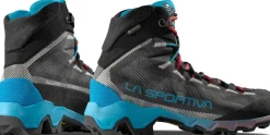 Hiking Shoes & Boots|Hiking Boots-La Sportiva Womens Aequilibrium Hike GTX Boots - Carbon-Malibu Blue