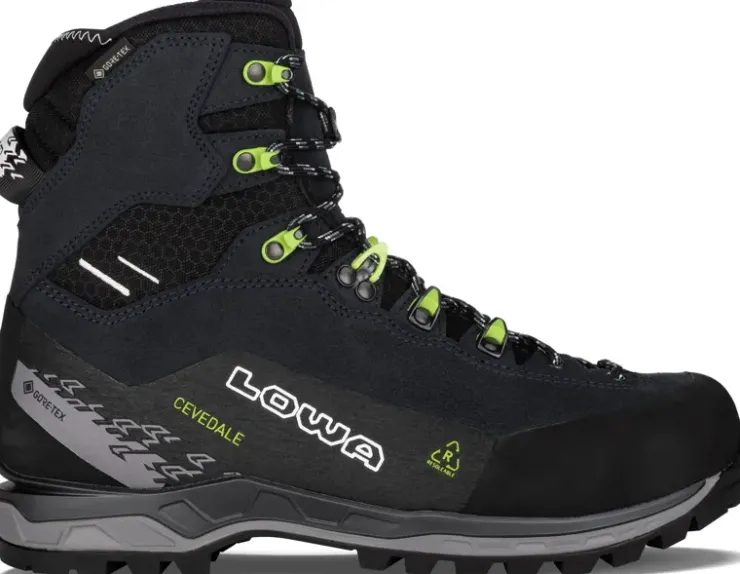 Hiking Shoes & Boots|Mid Height Boots-Lowa Mens Cevedale Pro GTX Mid Boots - Navy-Lime