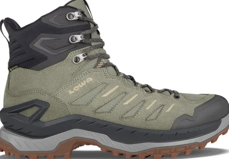 Hiking Shoes & Boots|Mid Height Boots-Lowa Mens Innovo GTX Mid Boots - Seaweed-Dune