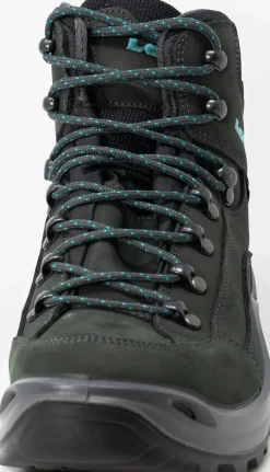 Mid Height Boots|Hiking Boots-Lowa Womens Renegade GTX Mid S Boots - Narrow Width - Asphalt-Turquoise