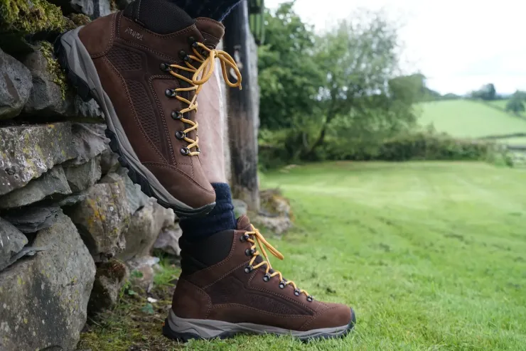 Hiking Shoes & Boots|Hiking Boots-Meindl Mens Baltimore GTX Boot - Chestnut-Mustard Yellow