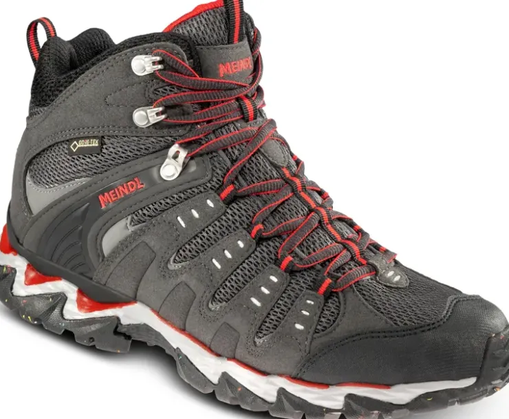 Hiking Shoes & Boots|Mid Height Boots-Meindl Mens Respond Mid II GTX Boots - Graphite-Red