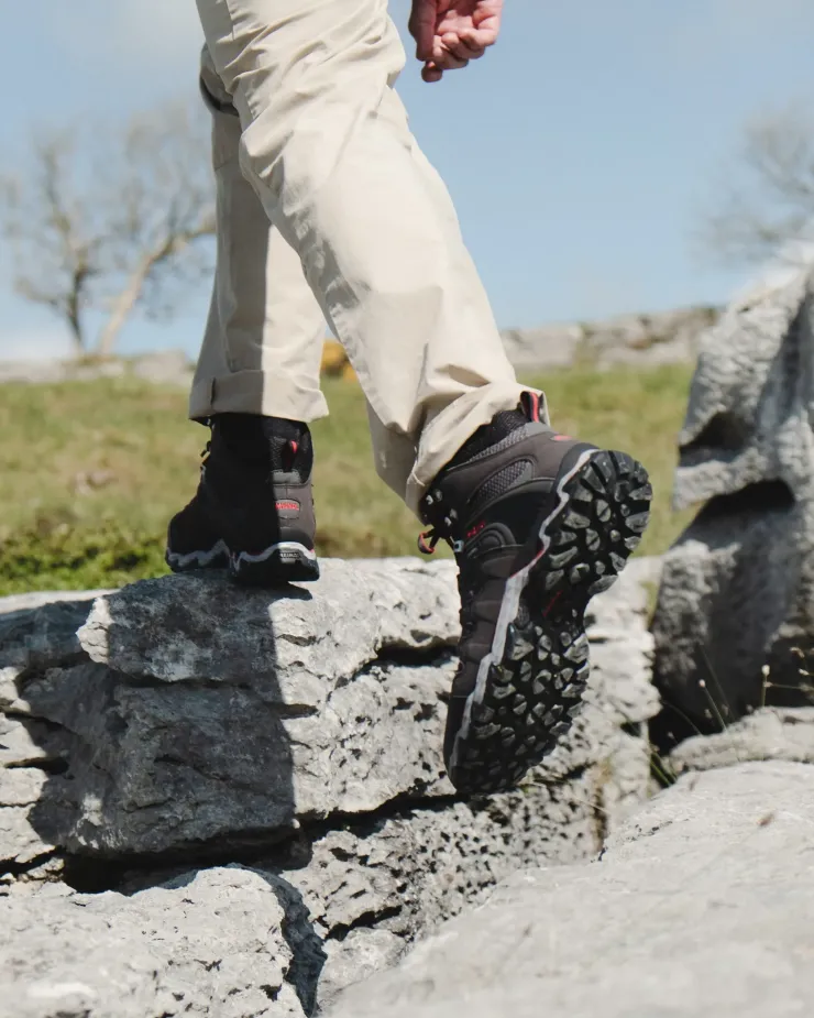 Hiking Shoes & Boots|Mid Height Boots-Meindl Mens Respond Mid II GTX Boots - Graphite-Red