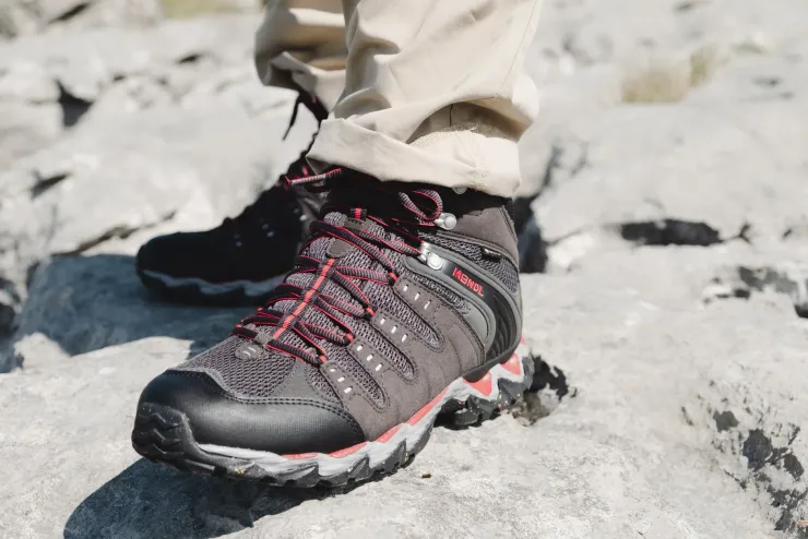 Hiking Shoes & Boots|Mid Height Boots-Meindl Mens Respond Mid II GTX Boots - Graphite-Red