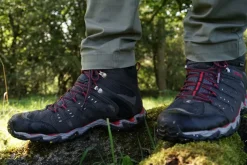 Hiking Shoes & Boots|Mid Height Boots-Meindl Mens Respond Mid II GTX Boots - Graphite-Red