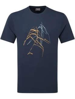 T-Shirts & Baselayers-Montane Mens Abstract Mountain T-Shirt - Eclipse Blue