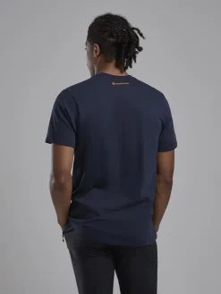 T-Shirts & Baselayers-Montane Mens Abstract Mountain T-Shirt - Eclipse Blue