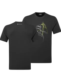 T-Shirts & Baselayers-Montane Mens Abstract Mountain T-Shirt - Midnight Grey