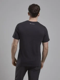 T-Shirts & Baselayers-Montane Mens Abstract Mountain T-Shirt - Midnight Grey