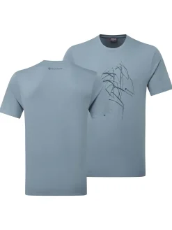 T-Shirts & Baselayers-Montane Mens Abstract Mountain T-Shirt - Stone Blue