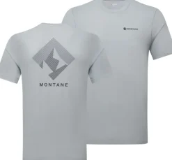 T-Shirts & Baselayers-Montane Mens Alhena Mountain 25 T-Shirt - Pebble Blue