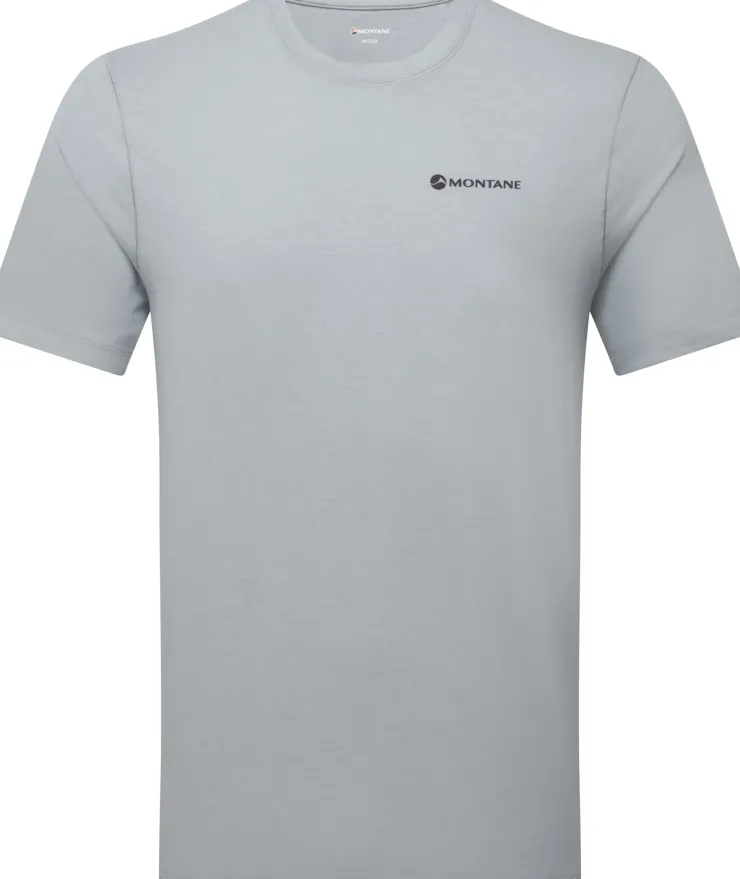 T-Shirts & Baselayers-Montane Mens Alhena Mountain 25 T-Shirt - Pebble Blue