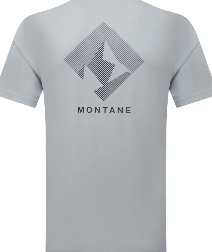 T-Shirts & Baselayers-Montane Mens Alhena Mountain 25 T-Shirt - Pebble Blue