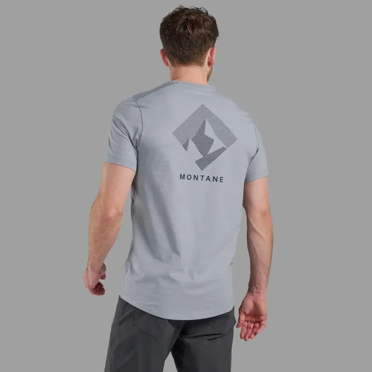 T-Shirts & Baselayers-Montane Mens Alhena Mountain 25 T-Shirt - Pebble Blue