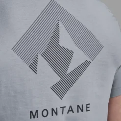 T-Shirts & Baselayers-Montane Mens Alhena Mountain 25 T-Shirt - Pebble Blue