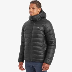 Insulated Jackets-Montane Mens Alpine 850 Hooded Down Jacket - Black