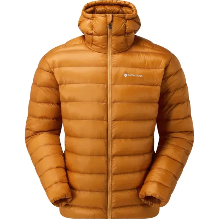 Insulated Jackets-Montane Mens Alpine 850 Lite Hooded Down Jacket - Flame Orange