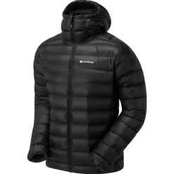 Insulated Jackets-Montane Mens Alpine 850 Lite Hooded Down Jacket - Black