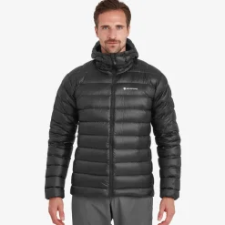 Insulated Jackets-Montane Mens Alpine 850 Lite Hooded Down Jacket - Black