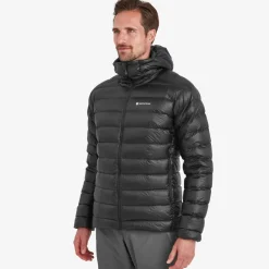 Insulated Jackets-Montane Mens Alpine 850 Lite Hooded Down Jacket - Black