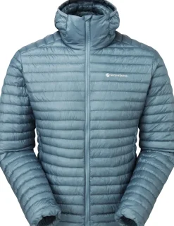 Insulated Jackets-Montane Mens Alpine 850 Nano Hoodie - Stone Blue