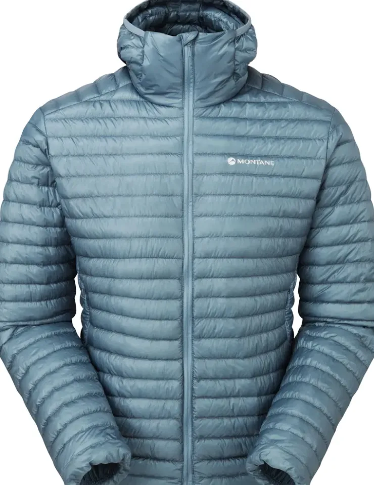 Insulated Jackets-Montane Mens Alpine 850 Nano Hoodie - Stone Blue