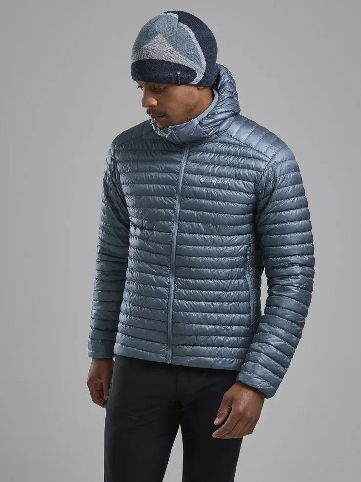 Insulated Jackets-Montane Mens Alpine 850 Nano Hoodie - Stone Blue