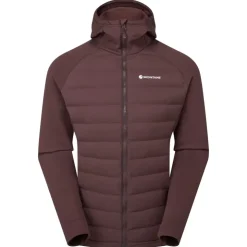 Insulated Jackets-Montane Mens Composite Hoodie - Dark Garnet
