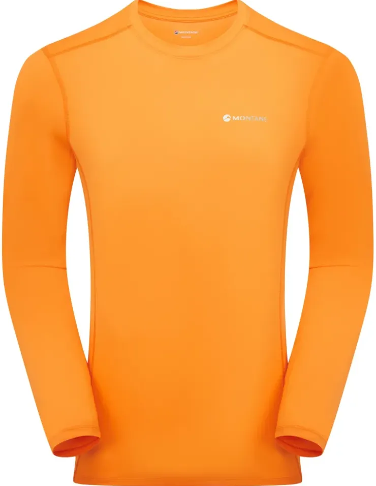 T-Shirts & Baselayers-Montane Mens Dart Lite Long Sleeve T Shirt - Nagami Orange