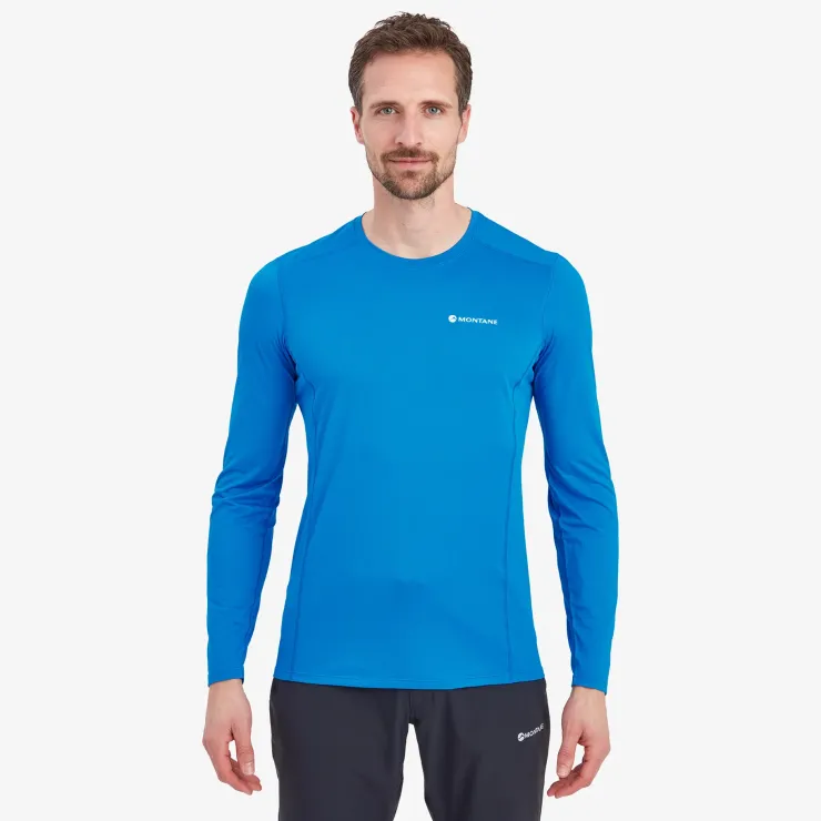 T-Shirts & Baselayers-Montane Mens Dart Lite Long Sleeve T-Shirt - Electric Blue