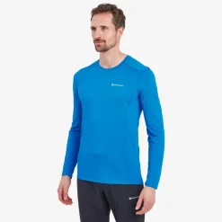 T-Shirts & Baselayers-Montane Mens Dart Lite Long Sleeve T-Shirt - Electric Blue
