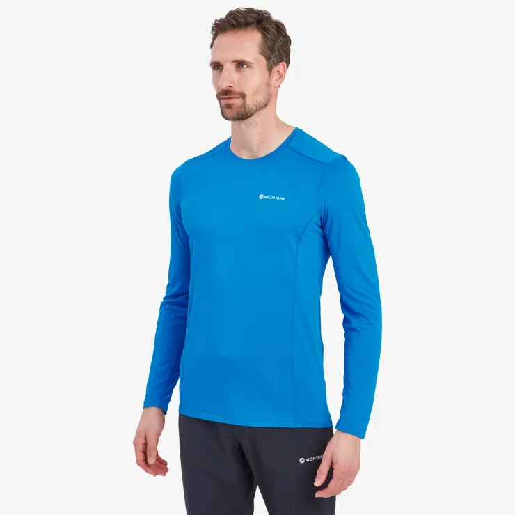 T-Shirts & Baselayers-Montane Mens Dart Lite Long Sleeve T-Shirt - Electric Blue