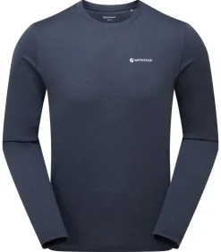 T-Shirts & Baselayers-Montane Mens Dart Long Sleeve T-Shirt - Eclipse Blue