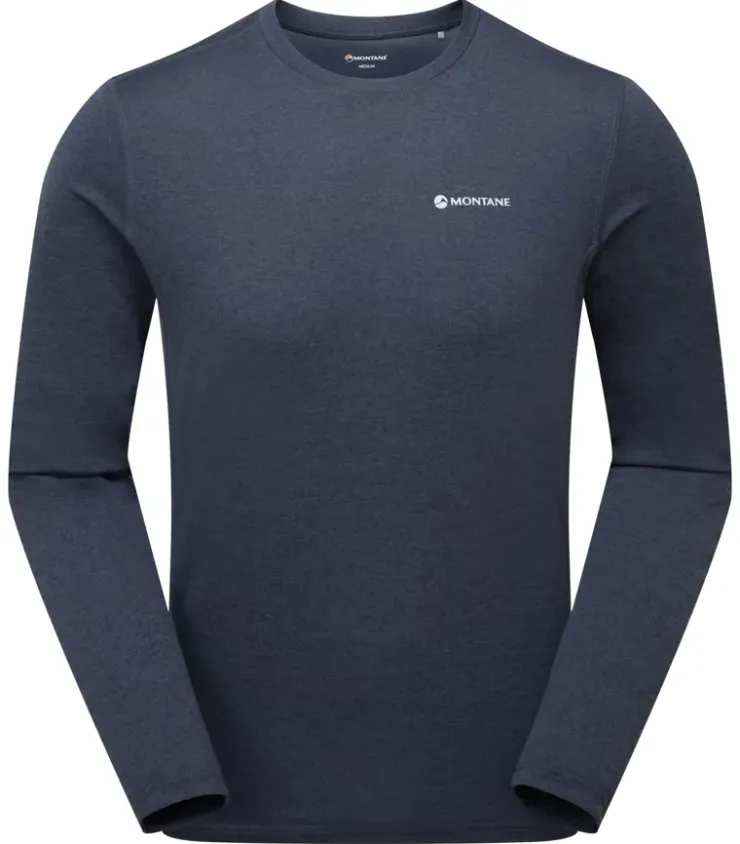 T-Shirts & Baselayers-Montane Mens Dart Long Sleeve T-Shirt - Eclipse Blue